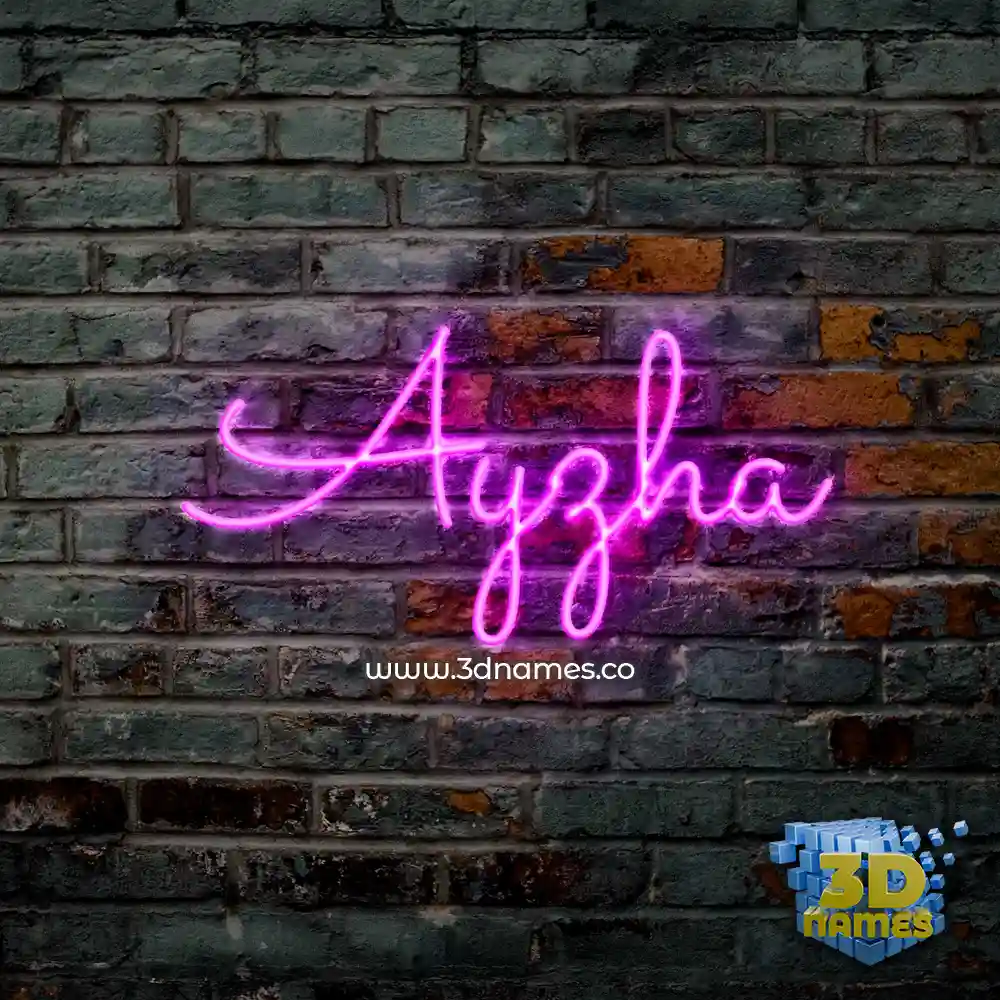 ayzha in Pink Neon style - 3D name wallpaper