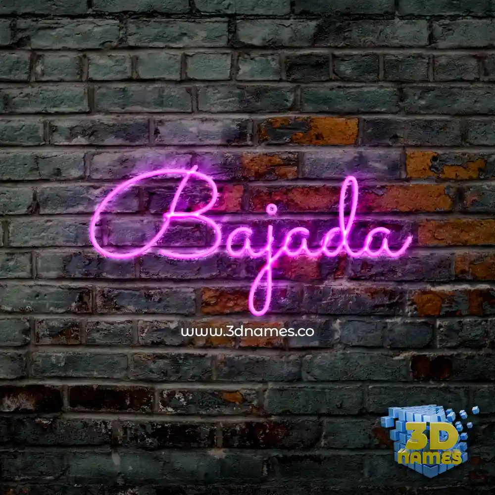 bajada in Pink Neon style - 3D name wallpaper bajada in Pink Neon style - 3D name wallpaper