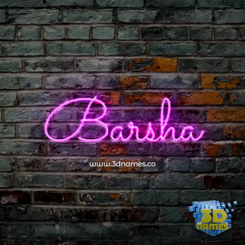 barsha in Pink Neon style - 3D name wallpaper