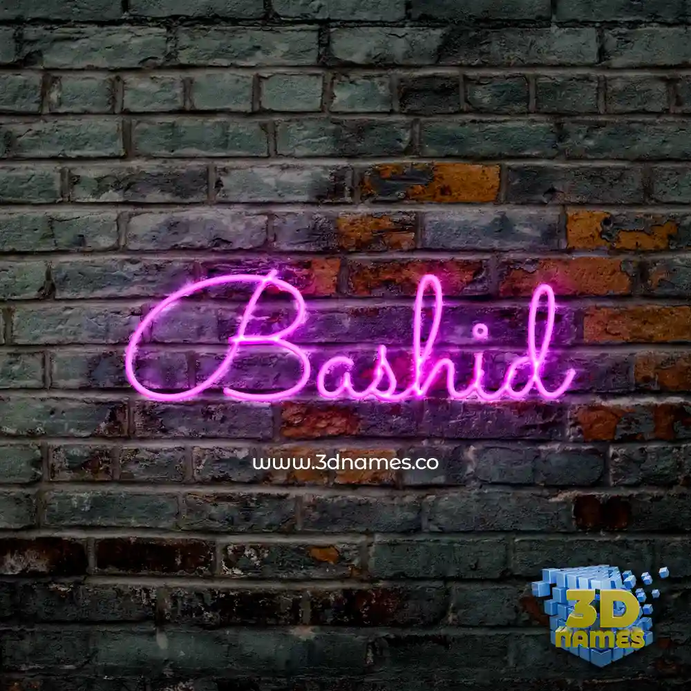 bashid in Pink Neon style - 3D name wallpaper
