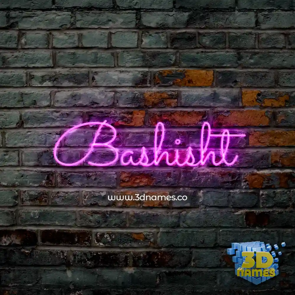 bashisht in Pink Neon style - 3D name wallpaper