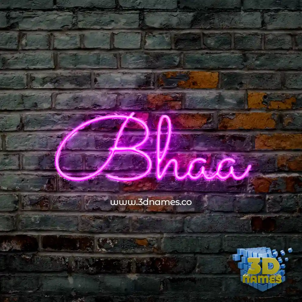 bhaa in Pink Neon style - 3D name wallpaper bhaa in Pink Neon style - 3D name wallpaper