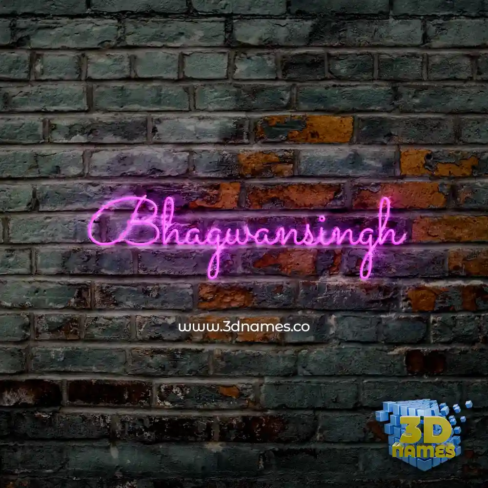 bhagwansingh in Pink Neon style - 3D name wallpaper