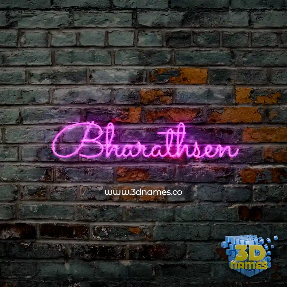 bharathsen in Pink Neon style - 3D name wallpaper