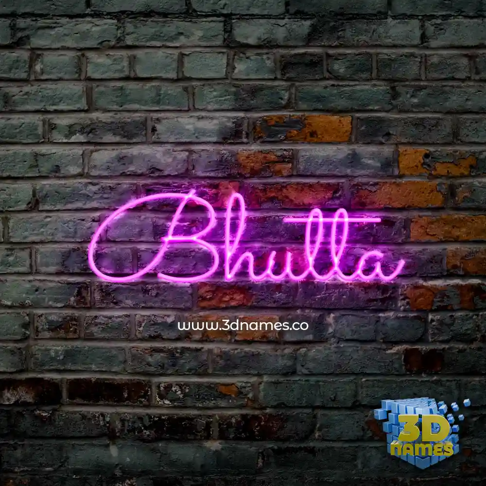 bhutta in Pink Neon style - 3D name wallpaper