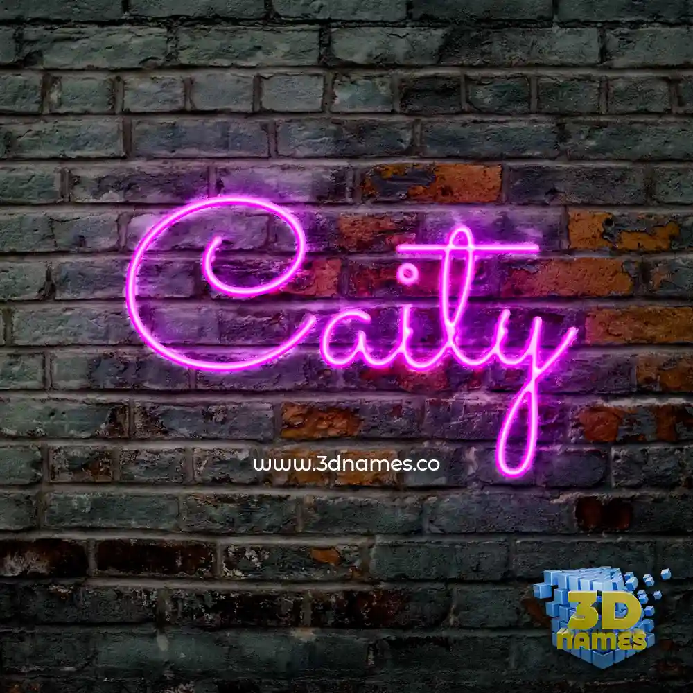 caity in Pink Neon style - 3D name wallpaper