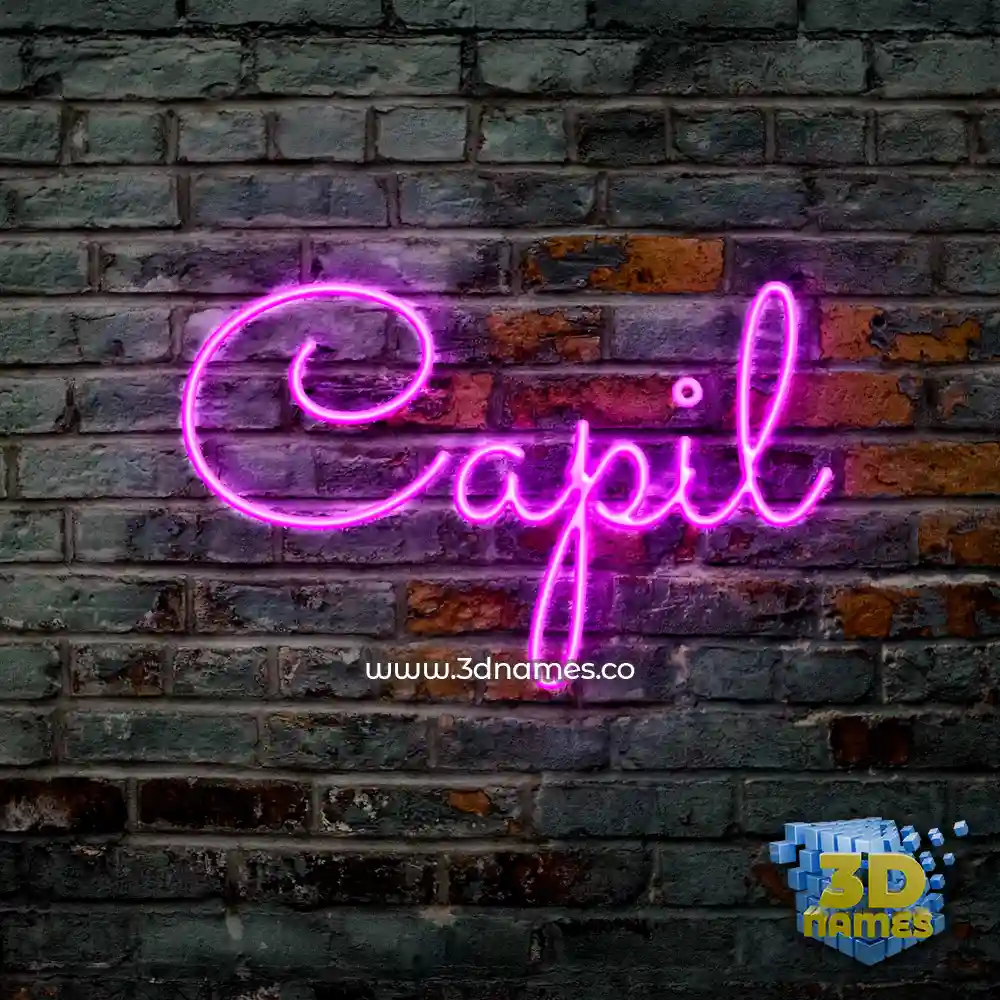 capil in Pink Neon style - 3D name wallpaper