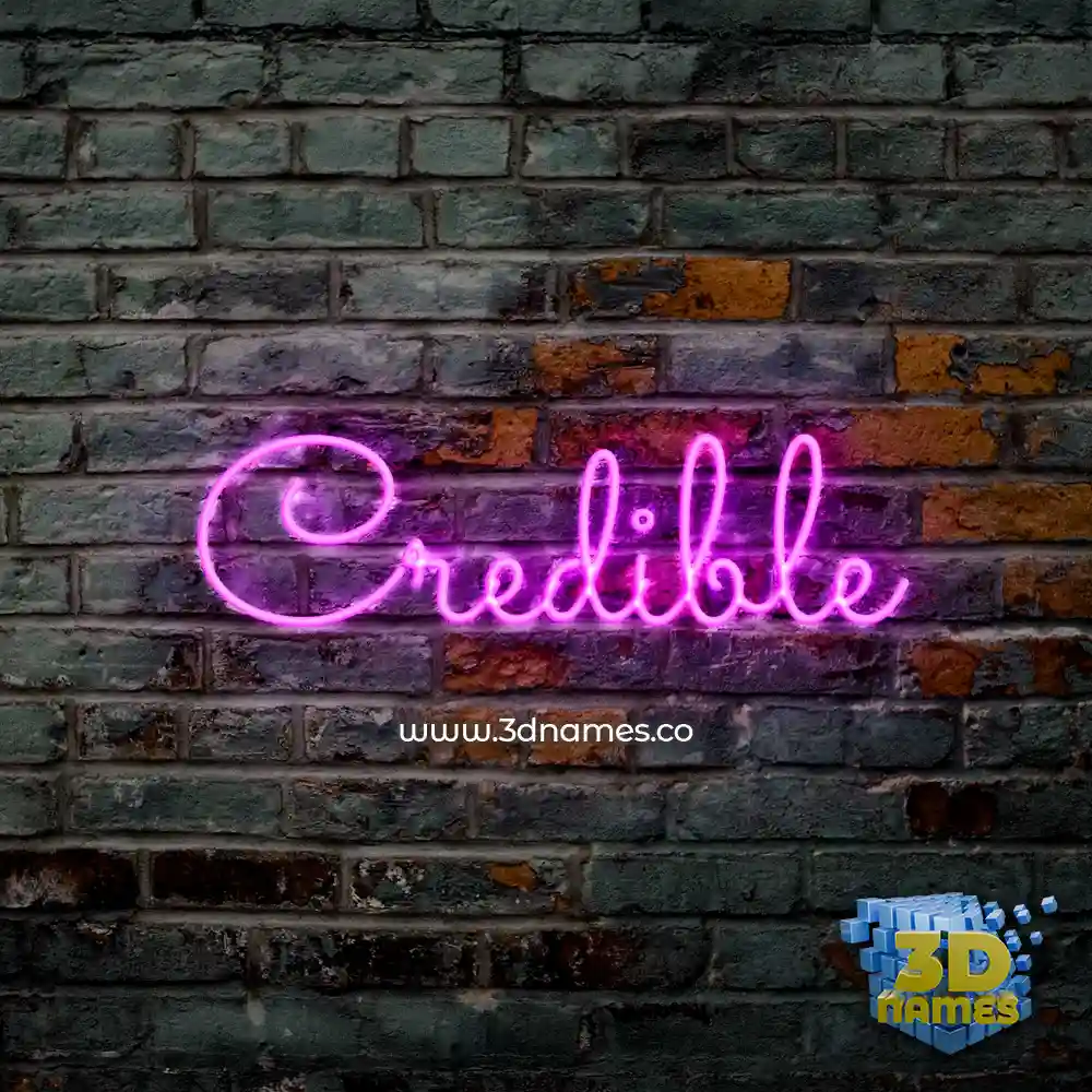 credible in Pink Neon style - 3D name wallpaper credible in Pink Neon style - 3D name wallpaper