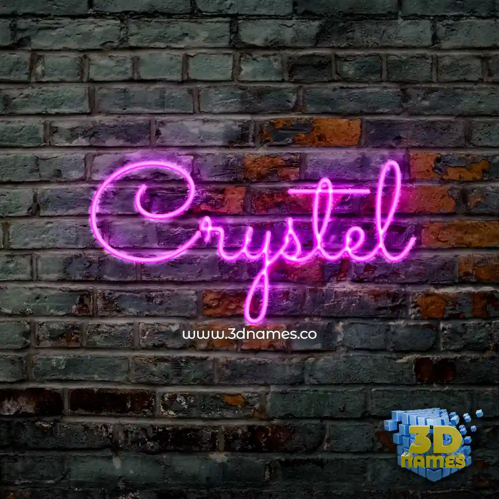 crystel in Pink Neon style - 3D name wallpaper crystel in Pink Neon style - 3D name wallpaper