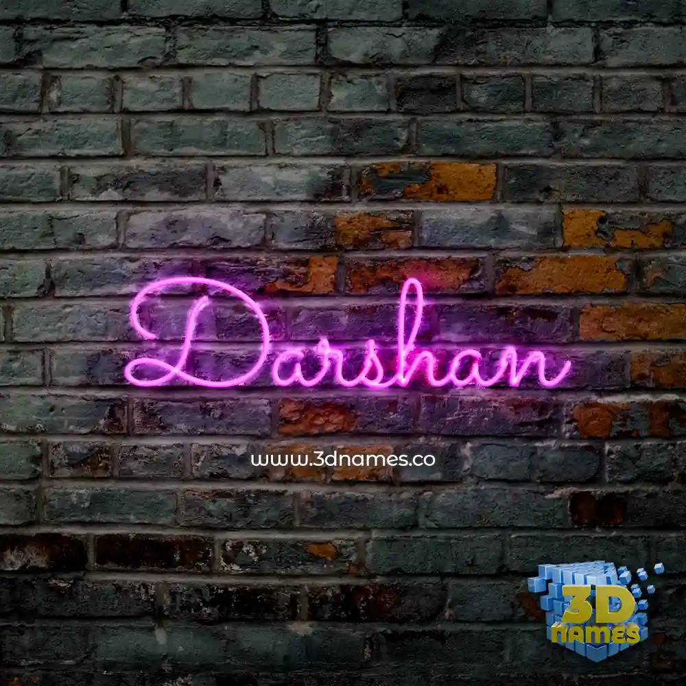 darshan in Pink Neon style - 3D name wallpaper