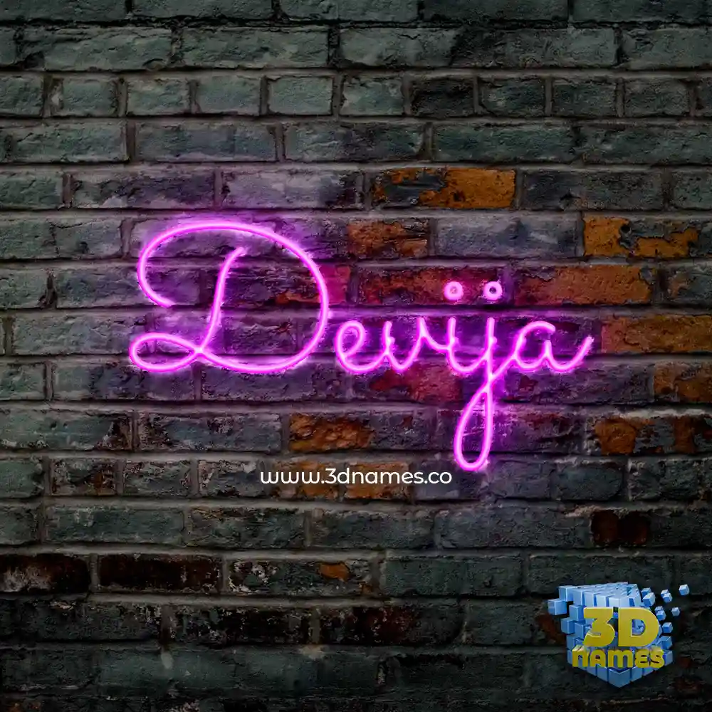 devija in Pink Neon style - 3D name wallpaper