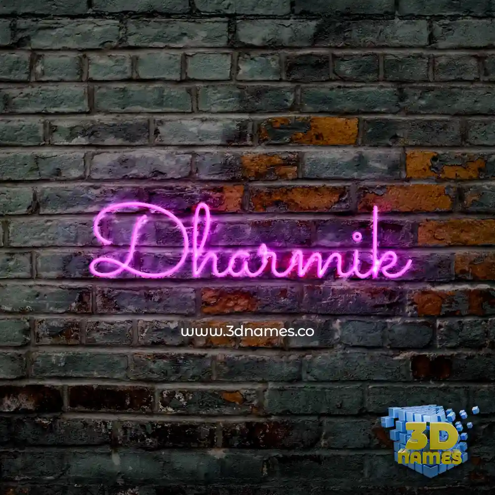dharmik in Pink Neon style - 3D name wallpaper