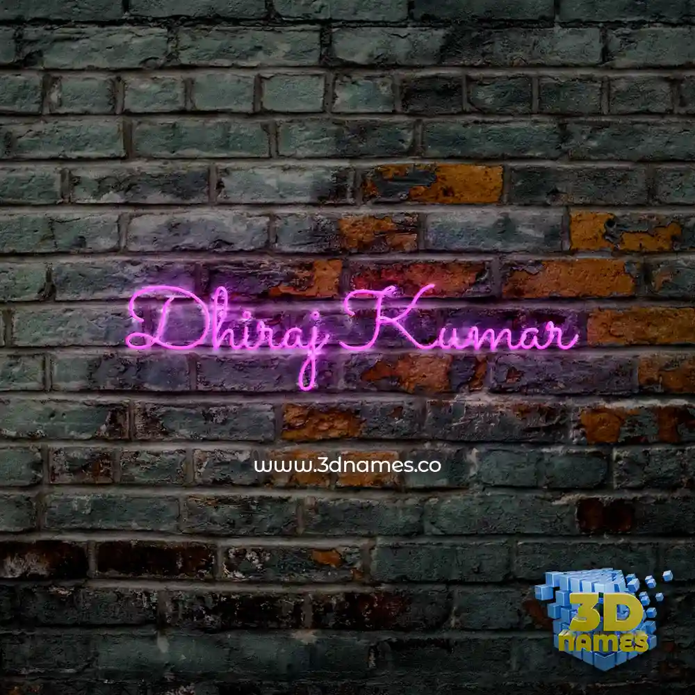 dhiraj kumar in Pink Neon style - 3D name wallpaper