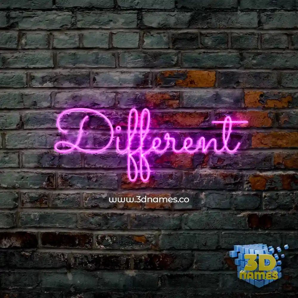 different in Pink Neon style - 3D name wallpaper