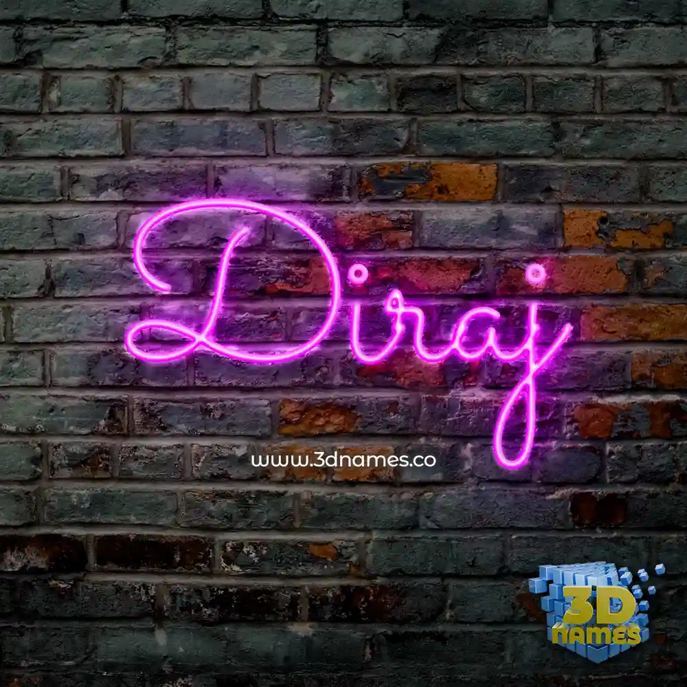 diraj in Pink Neon style - 3D name wallpaper