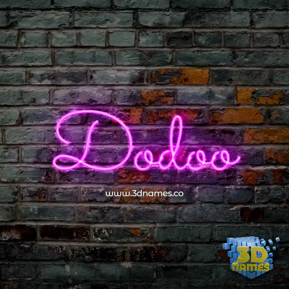 dodoo in Pink Neon style - 3D name wallpaper