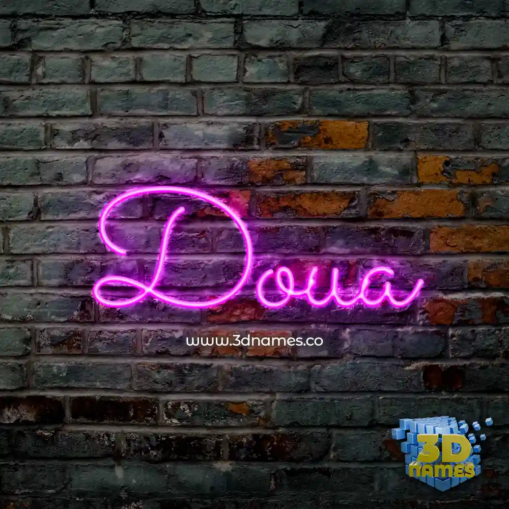doua in Pink Neon style - 3D name wallpaper doua in Pink Neon style - 3D name wallpaper