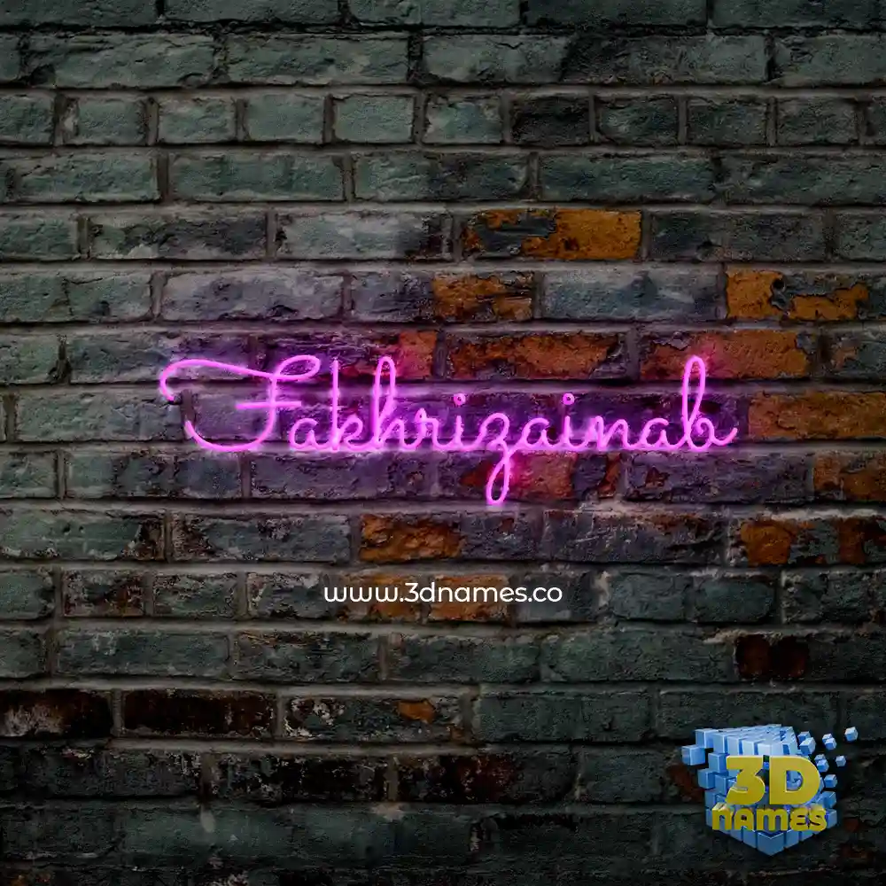 fakhrizainab in Pink Neon style - 3D name wallpaper
