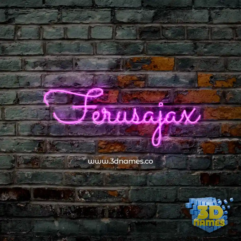 ferusajax in Pink Neon style - 3D name wallpaper