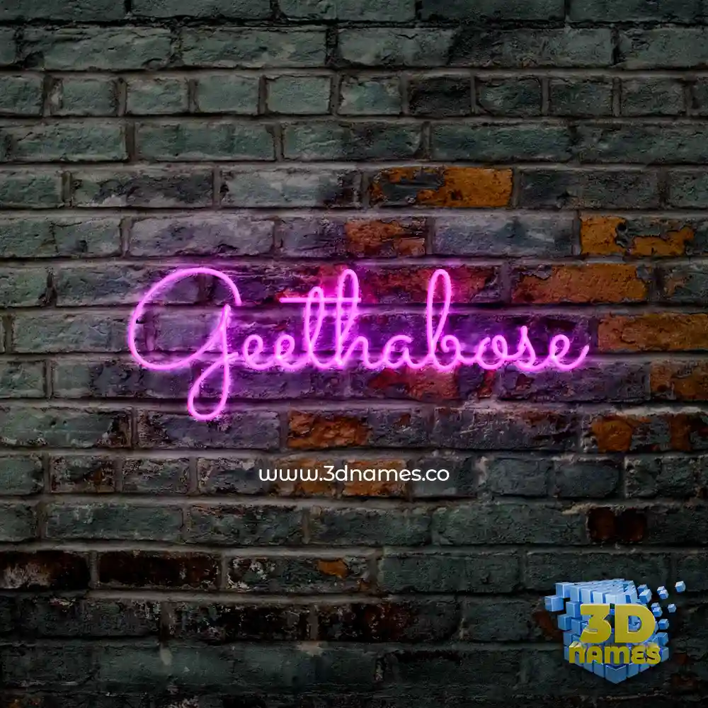 geethabose in Pink Neon style - 3D name wallpaper
