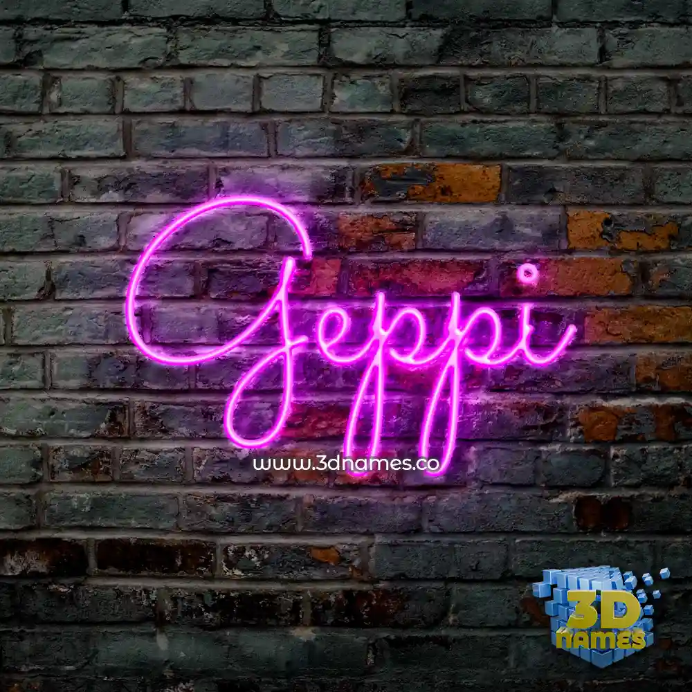 geppi in Pink Neon style - 3D name wallpaper