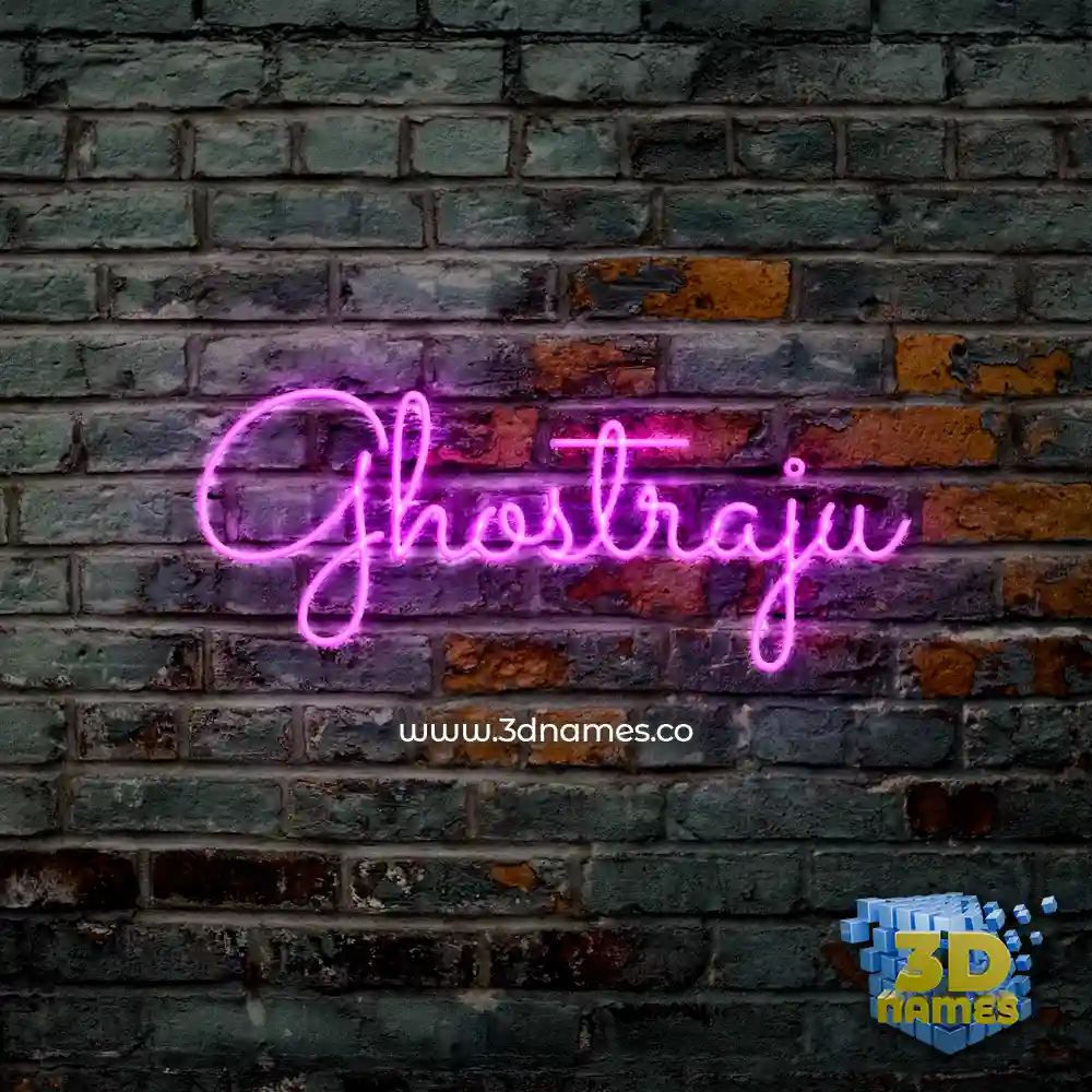 ghostraju in Pink Neon style - 3D name wallpaper