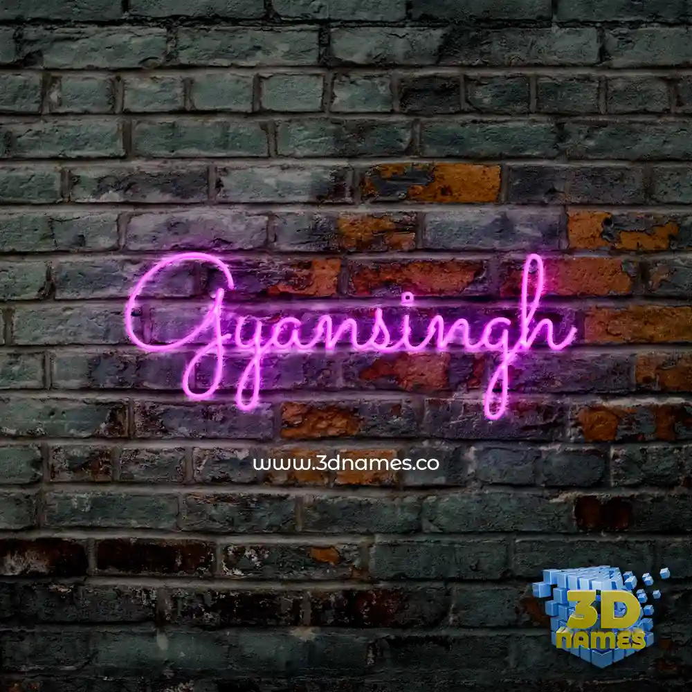gyansingh in Pink Neon style - 3D name wallpaper