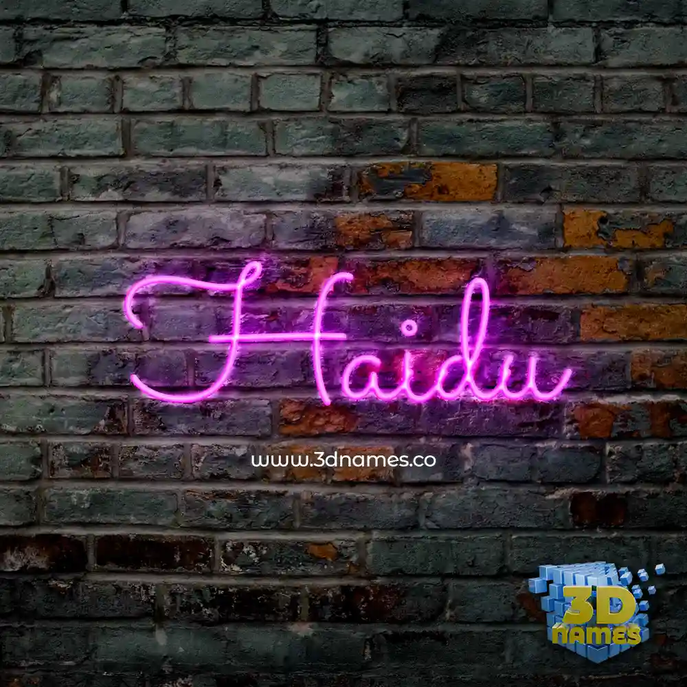 haidu in Pink Neon style - 3D name wallpaper