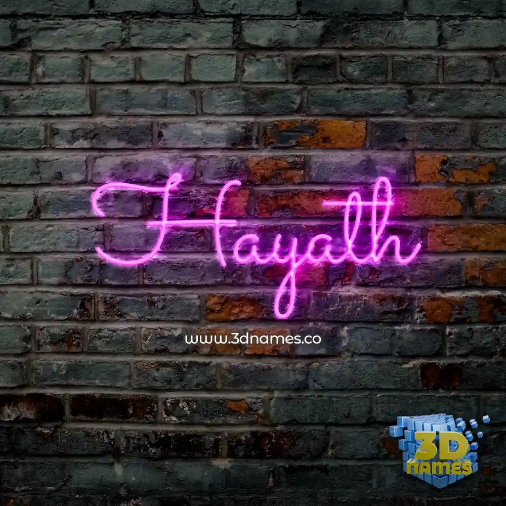 hayath in Pink Neon style - 3D name wallpaper hayath in Pink Neon style - 3D name wallpaper