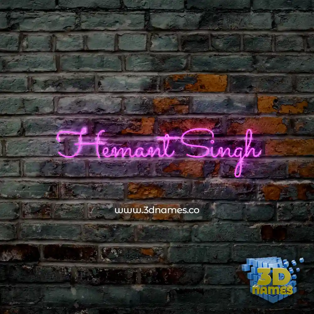 hemant singh in Pink Neon style - 3D name wallpaper
