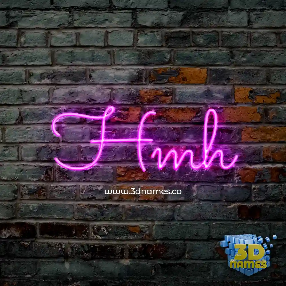 hmh in Pink Neon style - 3D name wallpaper