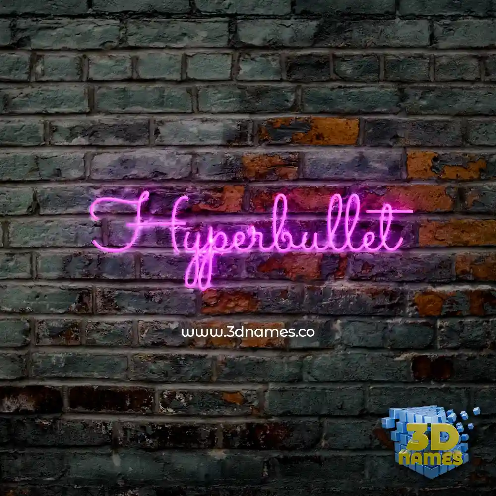 hyperbullet in Pink Neon style - 3D name wallpaper