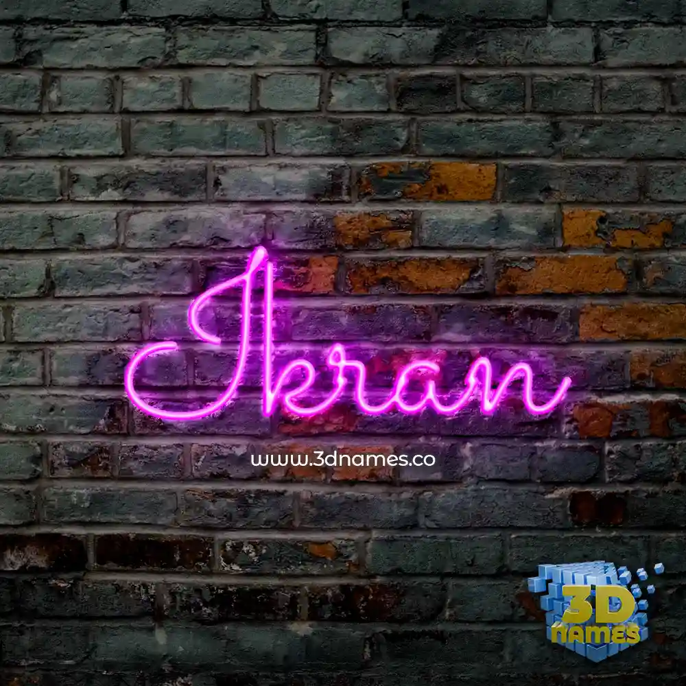 ikran in Pink Neon style - 3D name wallpaper