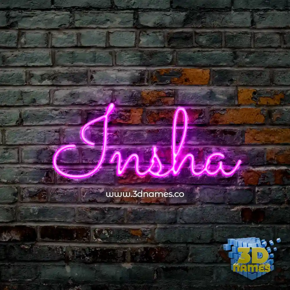 insha in Pink Neon style - 3D name wallpaper insha in Pink Neon style - 3D name wallpaper