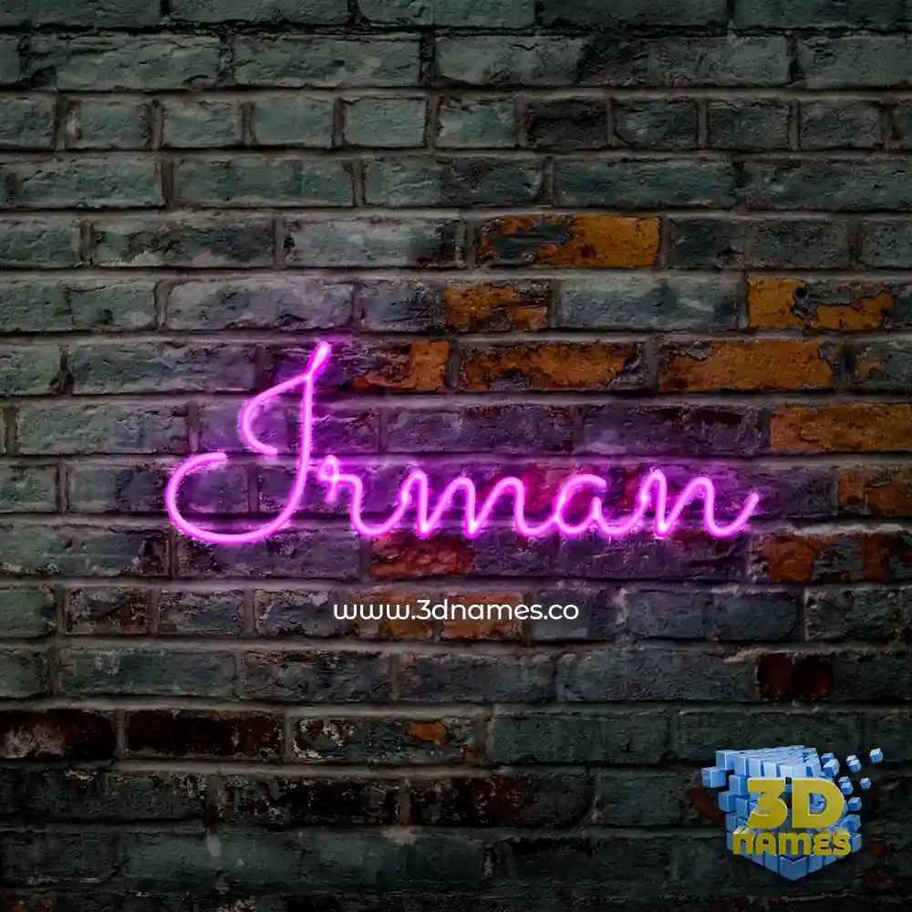 irman in Pink Neon style - 3D name wallpaper