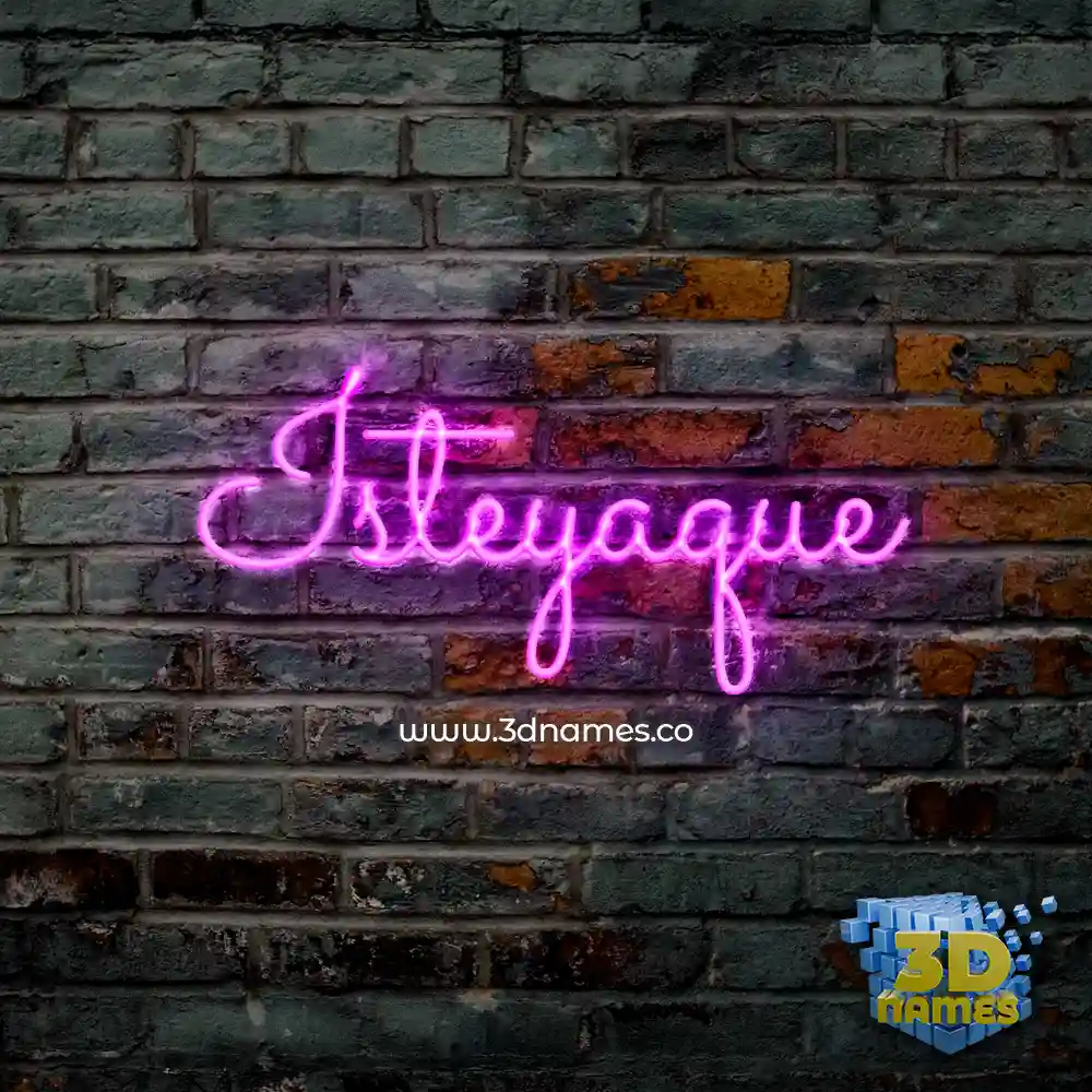 isteyaque in Pink Neon style - 3D name wallpaper