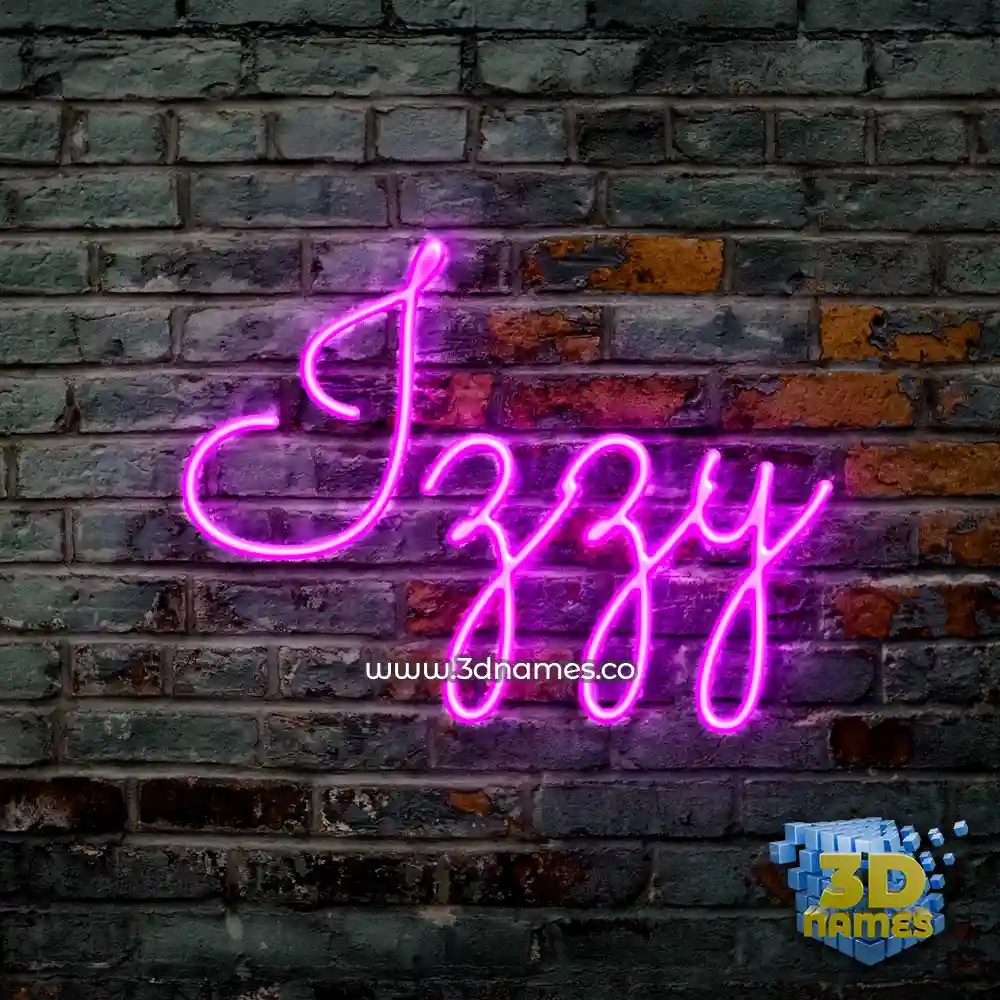 izzy in Pink Neon style - 3D name wallpaper