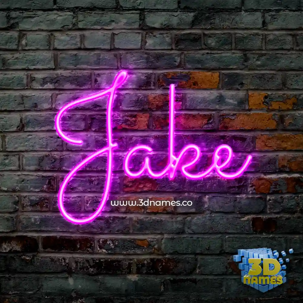 jake in Pink Neon style - 3D name wallpaper