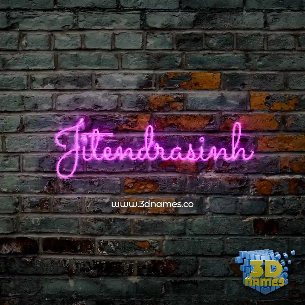 jitendrasinh in Pink Neon style - 3D name wallpaper