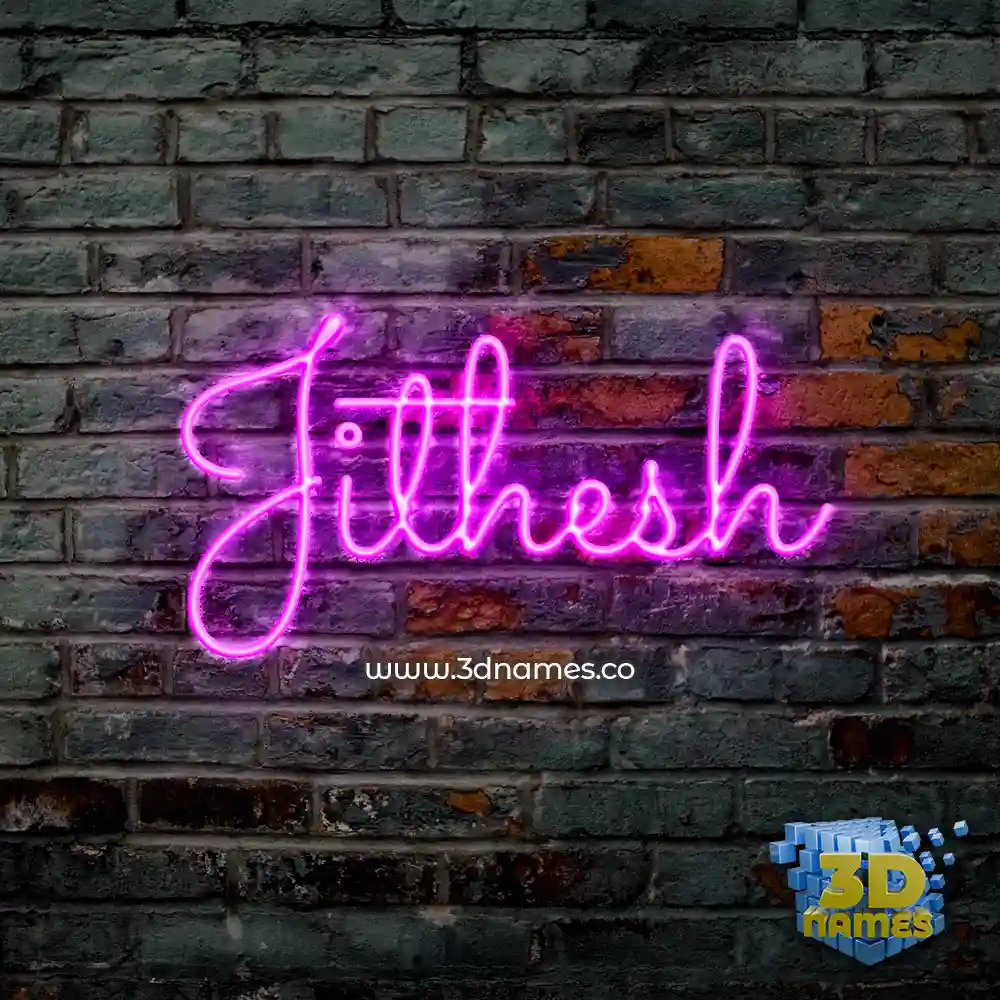 jithesh in Pink Neon style - 3D name wallpaper