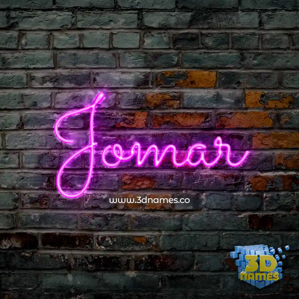 jomar in Pink Neon style - 3D name wallpaper