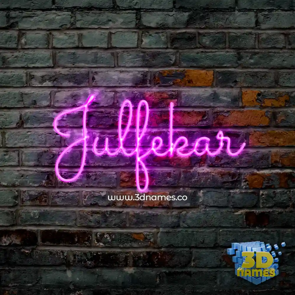 julfekar in Pink Neon style - 3D name wallpaper