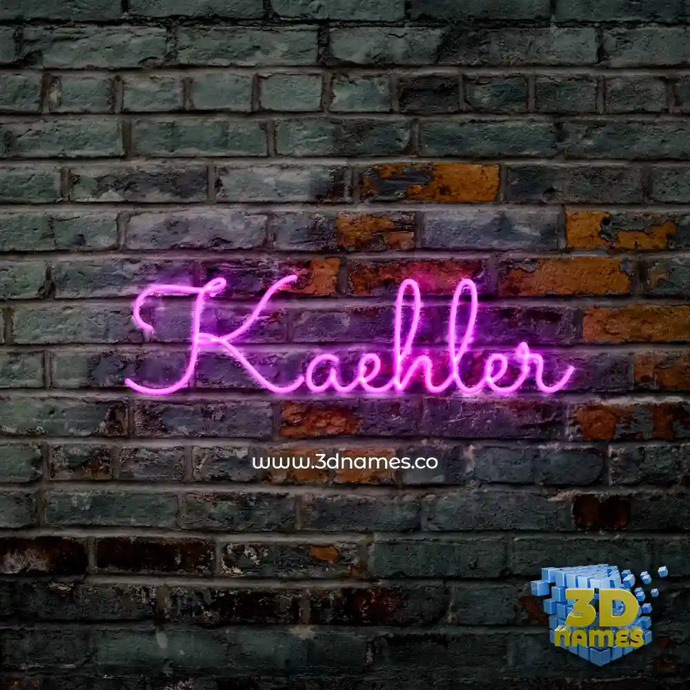 kaehler in Pink Neon style - 3D name wallpaper