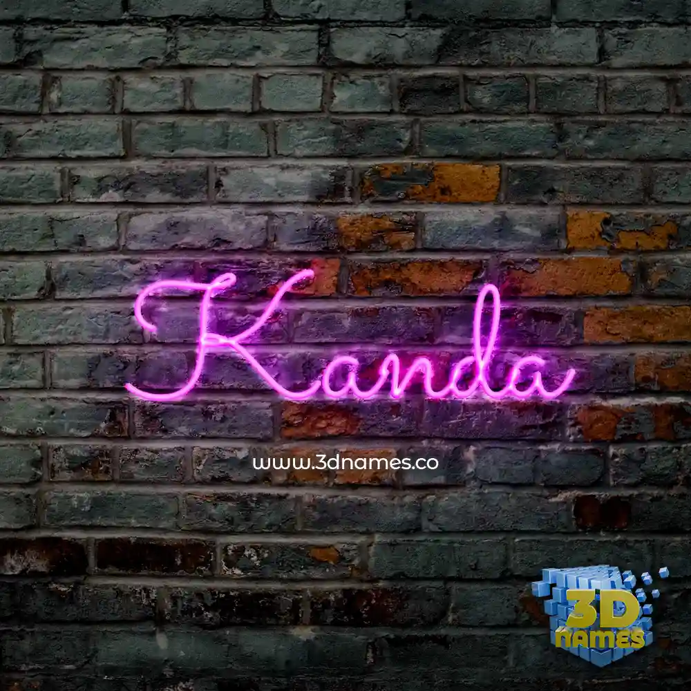 kanda in Pink Neon style - 3D name wallpaper