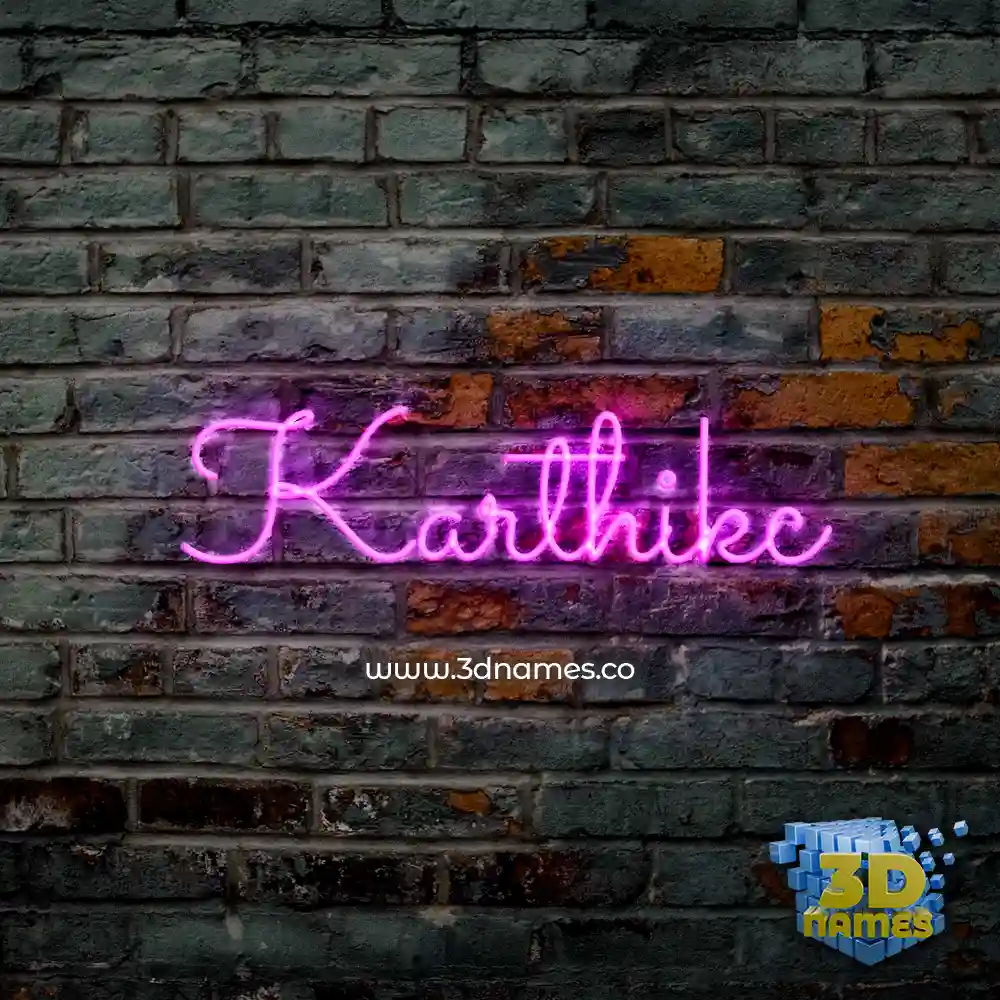 karthikc in Pink Neon style - 3D name wallpaper