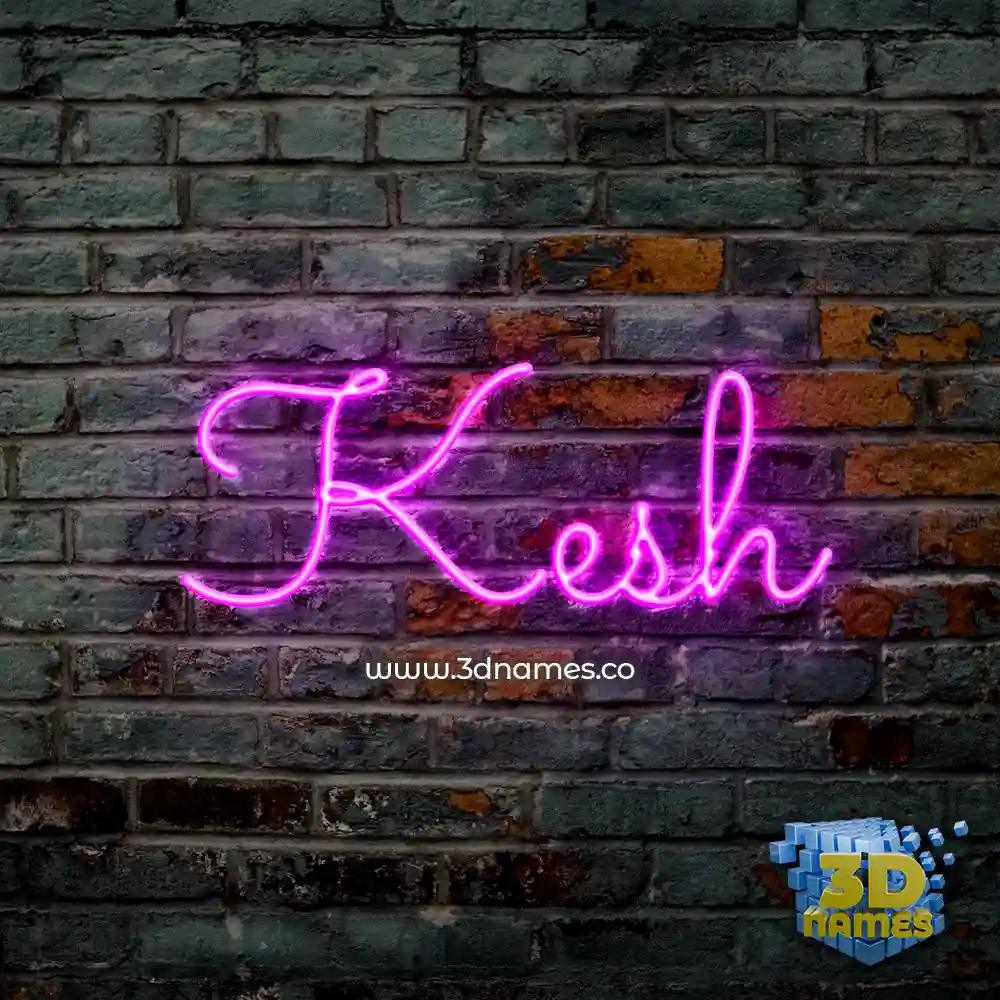 kesh in Pink Neon style - 3D name wallpaper