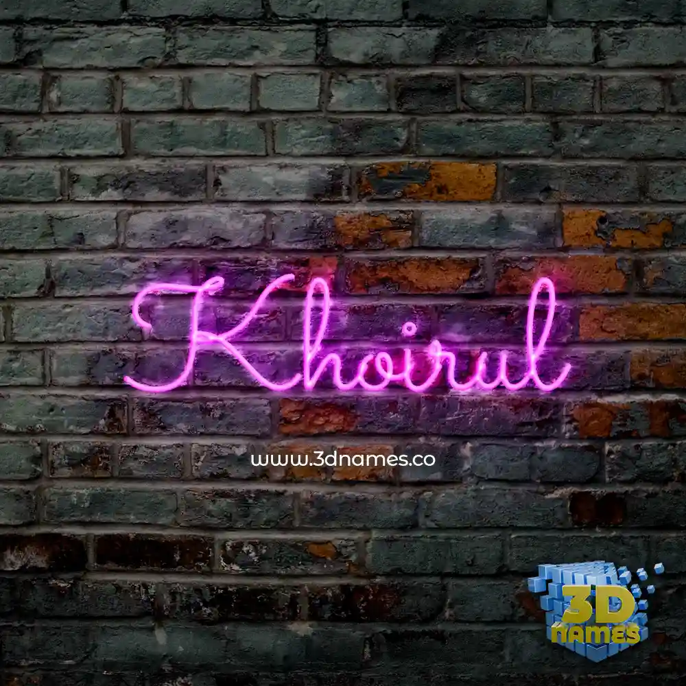 khoirul in Pink Neon style - 3D name wallpaper khoirul in Pink Neon style - 3D name wallpaper