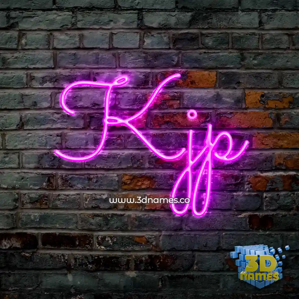 kjp in Pink Neon style - 3D name wallpaper