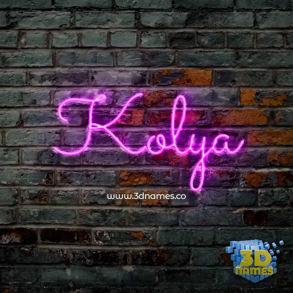 kolya in Pink Neon style - 3D name wallpaper