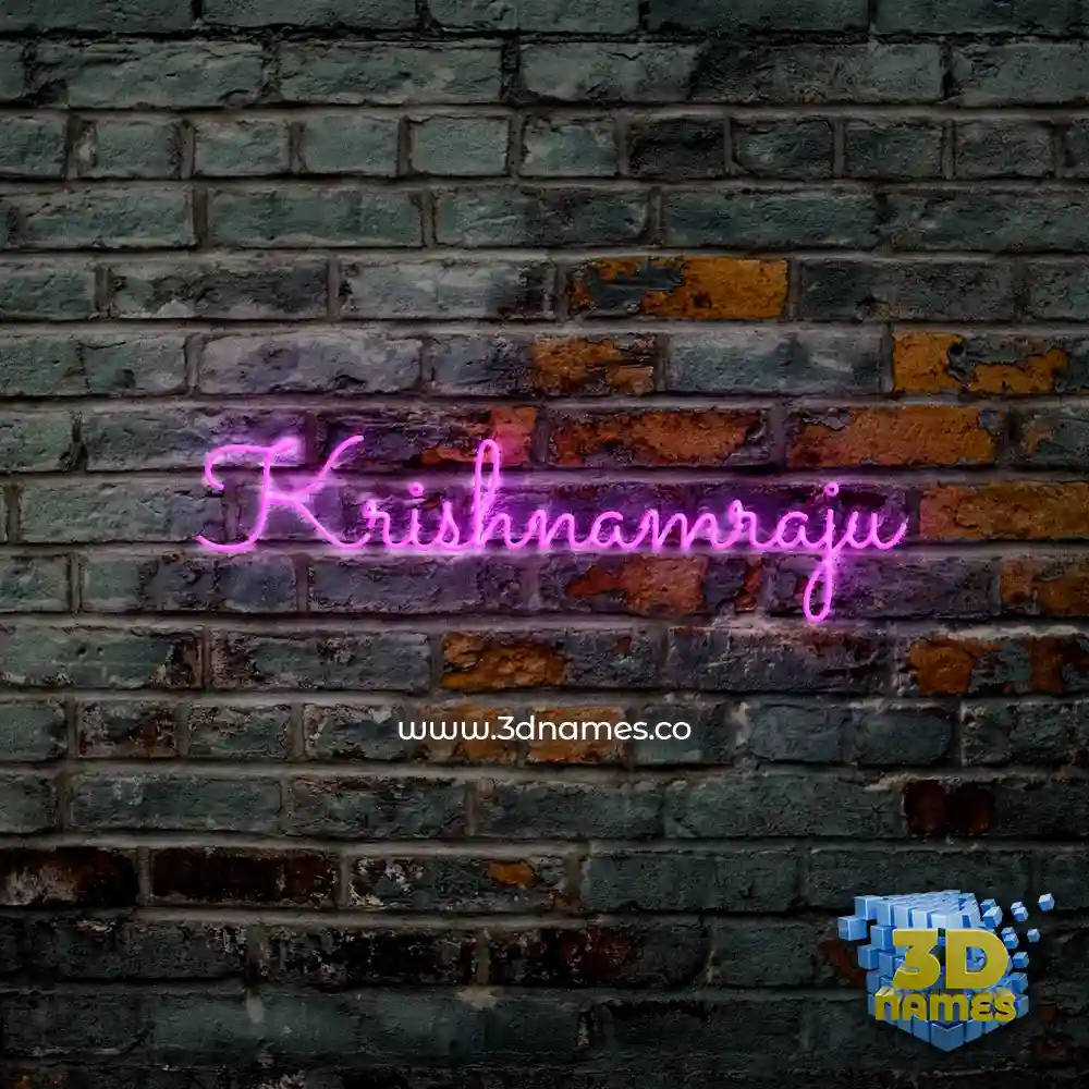 krishnamraju in Pink Neon style - 3D name wallpaper